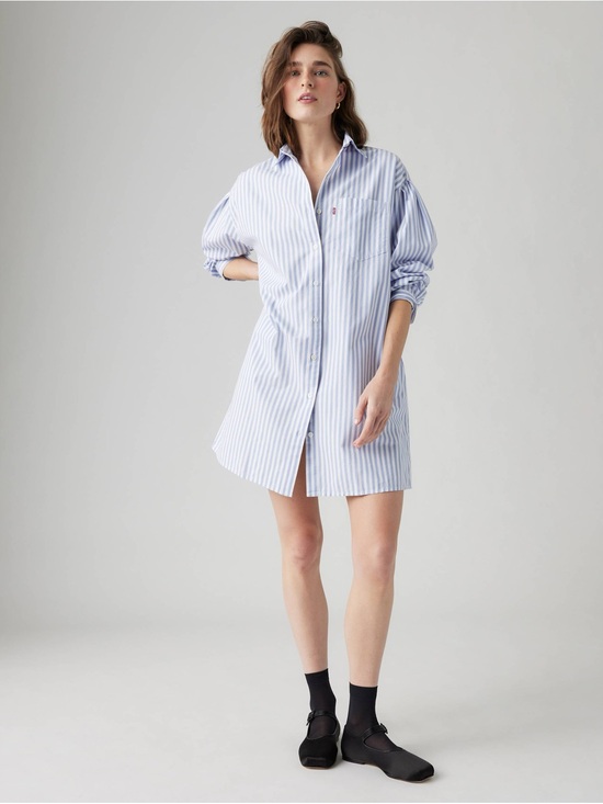 Levi's Dresses & Skirts - Levi's Light Blue & White Striped Shirt Dress